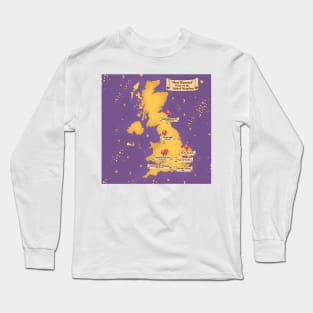 Most Haunted Places of the United Kingdom map Long Sleeve T-Shirt